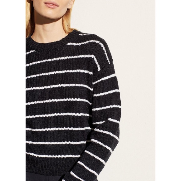 Vince Women's Textured Stripe Crew Neck Sweater NWT - Picture 3 of 8
